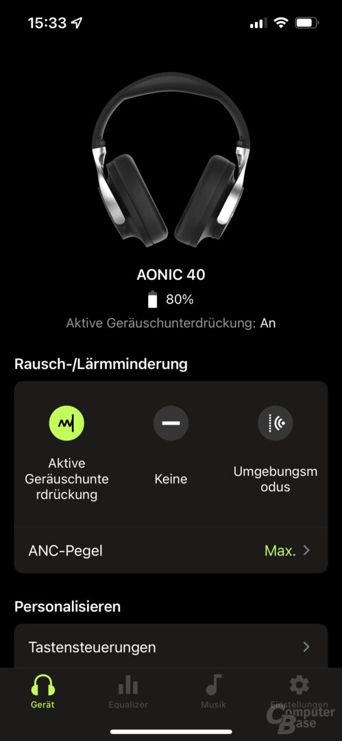 ShurePlus-Play-App mit Shure Aonic 40