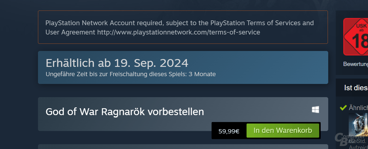 God of War Ragnarök setzt auf dem PC einen PSN-Account voraus