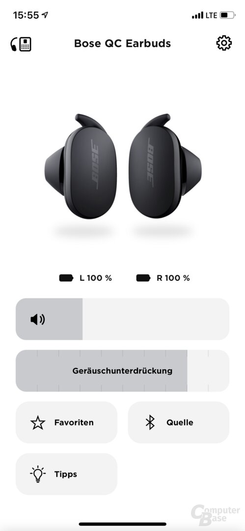 Bose-Music-App mit Bose QuietComfort Earbuds